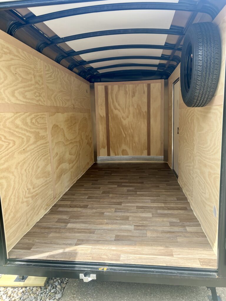 New vinyl flooring for the book trailer.